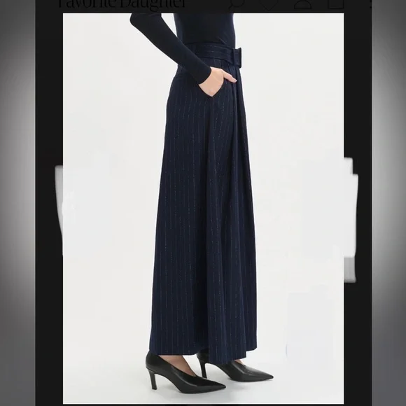 NEW FAVORITE DAUGHTER the gabby maxi skirt in Navy Pinstripe size 2 - Picture 7 of 15